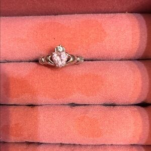 Avon Pink Gemstone Silver Ring